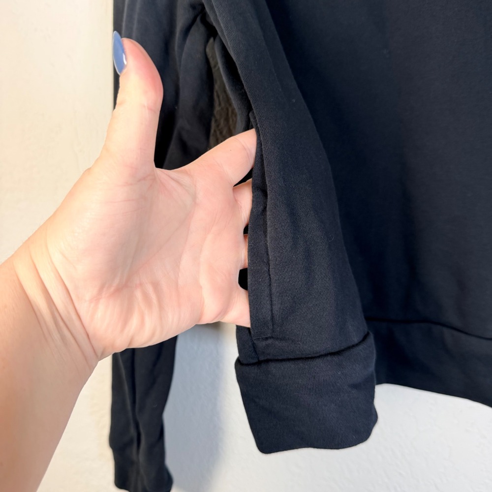 Under Armour Womens M Black Rival Terry Crewneck Sweatshirt Side Pockets - Picture 2 of 6